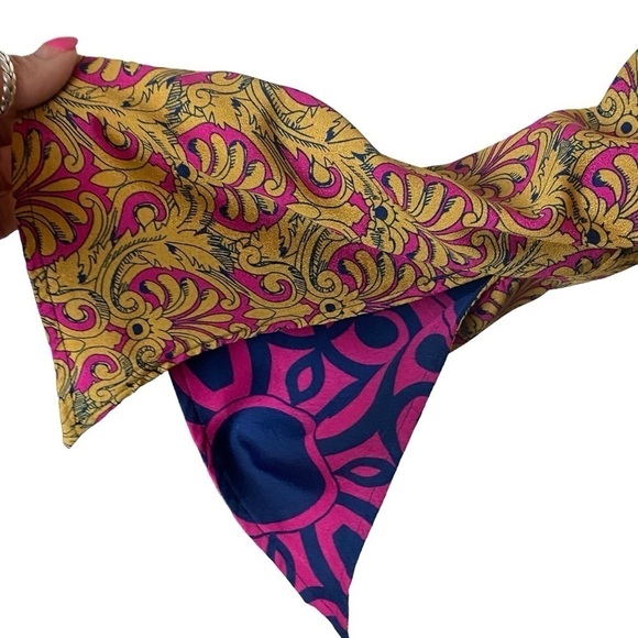 Chico’s women’s Reversible Kimono art to wear artsy pink/ mustard - Picture 6 of 14